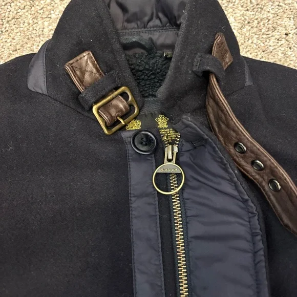 Barbour Barkston Deep Navy Wool Blend Men’s Jacket Small to Medium Heritage - Picture 10 of 16